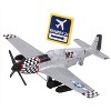 North American P-51 Mustang Fighter Aircraft Silver Met "US Army Air Force" w/Runway 24 Sign Diecast Model Airplane by Runway24 - 2 of 3