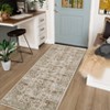 Vintage Distressed Floral Print Indoor Machine Washable Area Rug - 4 of 4
