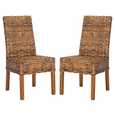 Set of 2 Dining Chair Wood/Brown - Safavieh