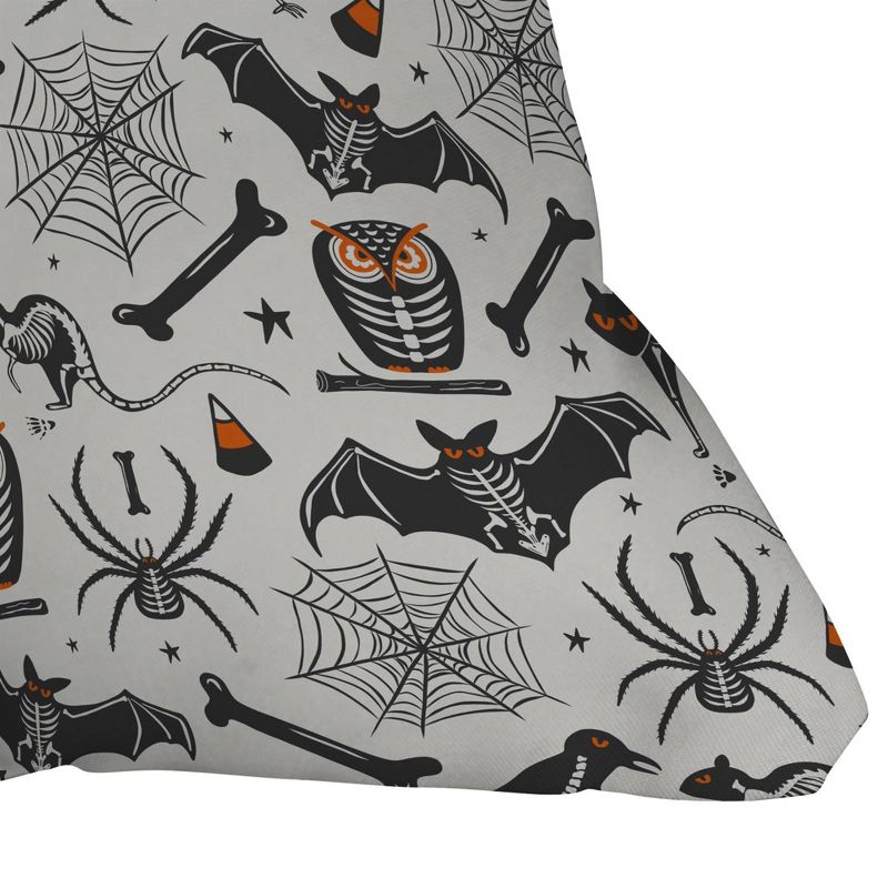 Heather Dutton Halloween X-Ray Square Throw Pillow White/Black - Deny Designs, 4 of 6