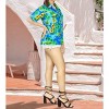 LA LEELA Hawaiian Shirts Womens Floral Summer Beach Party Blouses Shirt TShirts Short Sleeve Vacation Shirts Blouses for Women - 2 of 4