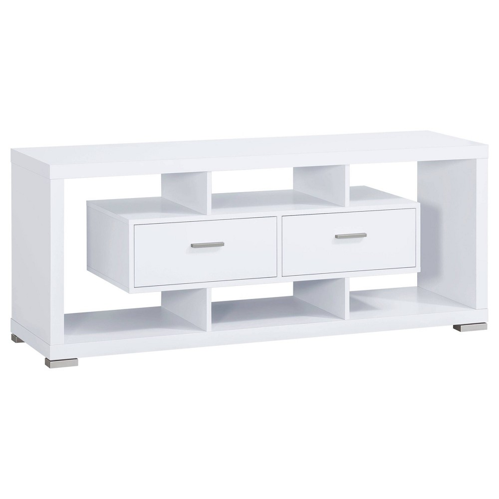 Photos - Display Cabinet / Bookcase Darien 2 Drawer TV Stand for TVs up to 65" White - Coaster