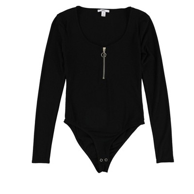 bar III Womens Zip Bodysuit Jumpsuit