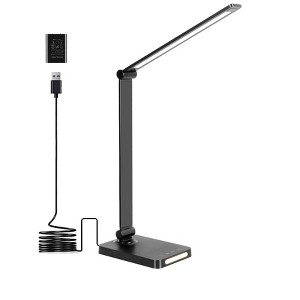 Itopfox LED Desk Lamp with USB Ports, Touch Control, 5 Color Modes, 3 Brightness Levels, Foldable Design, Night Light for Home Office, Bedroom, Study - 1 of 4