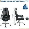 Ergonomic Office Chair with Adjustable Headrest, Lumbar Support & Retractable Footrest - Home Executive Desk Chair - 3 of 4