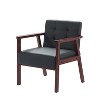 Solid Wood Accent Chair, High-Density Foam Upholstered Armchair with Tufted Back, 25.4"x24.4"x29.1"H - 4 of 4