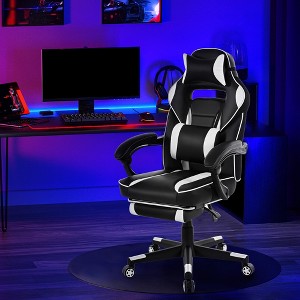 Gaming Chair, PU Leather Computer Office Chair with Footrest &Headrest & Lumbar Support - 1 of 4