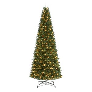 Puleo 12' Pre-Lit LED Full Monroe Fir Artificial Christmas Tree Warm White Lights - 1 of 3