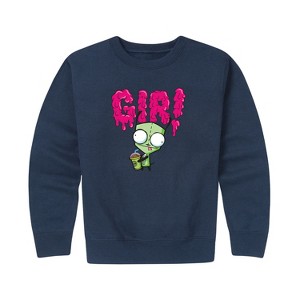 Boys' - Invader ZIM - ZIM and GIR Graphic Long Sleeve Fleece Sweatshirt - 1 of 4