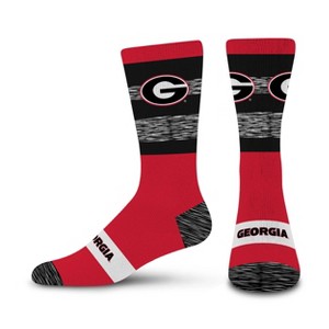 NCAA Georgia Bulldogs Mixer Crew Socks: Cushioned Heel & Toe, Knit, Adult Large - 1 of 3