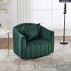 40.35"W Oversized Velvet 360° Swivel Accent Barrel Chair with 3 Pillows, Pumpkin-Shape Club Armchair for Living Room, Office - ModernLuxe - 4 of 4