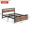 Bed Frame w/ Wooden Headboard Industrial Full Size /Queen Bed/King Size Platform Metal Bedframe No Box Spring Needed - 2 of 4