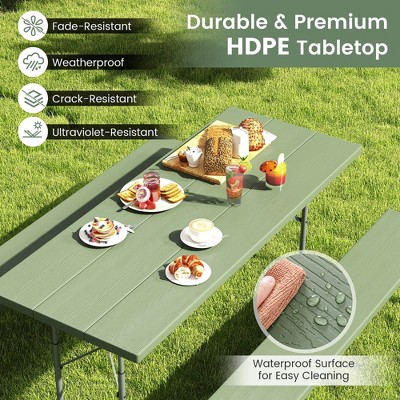 Outdoor Furniture Picnic Table Tangkula Outdoo Table Bench Set