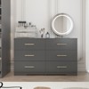 Okak 2 Row 6-Drawer Dresser,Modern Chest of Drawers with Large Storage Space,Matte Finish Storage Cabinet for Living Room,Entryway - 2 of 4