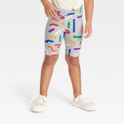 Pride Kids' Rainbow Squiggles Biker Shorts - Gray