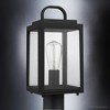 Urban Ambiance Luxury Modern Outdoor Post/Pier Light,  15.625"H x 7"W,  Midnight Black Finish, UHP1240 - 3 of 4