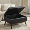 DSVIMOY Mid-Century Modern Square Coffee Table Storage Bench  for Living Room, Entryway and Family Room, Black, 31.5"*23.23"*17.72" - 4 of 4