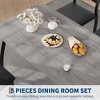 5 Piece Metal Frame Kitchen Table and Chair Set, with Chamfer Design - 3 of 4