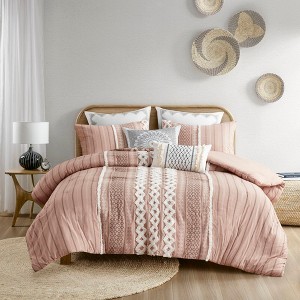 3Pcs Comforter Set, Solid Bedding Set, Cotton Bed Comforter - 1 of 4