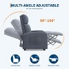 Recliner Chair, Linen Fabric Manual Recliner with Side Pocket, High Backrest, Thick Cushion, Adjustable Push Back Recliner - 4 of 4