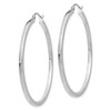 Black Bow Jewelry 2mm, 14k White Gold Square Tube Round Hoop Earrings, 45mm (1 3/4 Inch) - 2 of 4