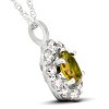 Pompeii3 1 3/4ct Oval Citrine & Genuine Diamond Halo Pendant 14K White Gold - 2 of 4