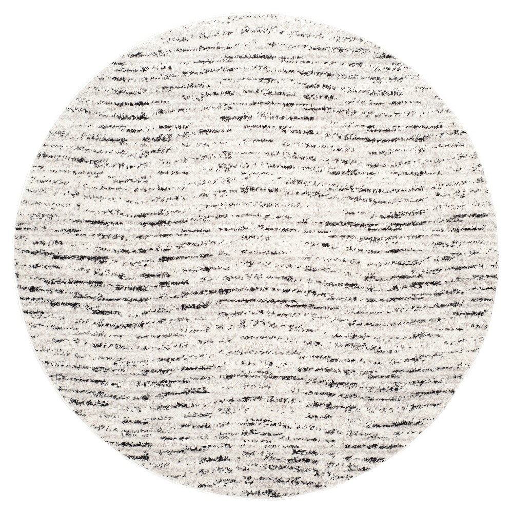 6'x6' Round Moira Spacedye Design Area Rug Ivory/Silver Round - Safavieh