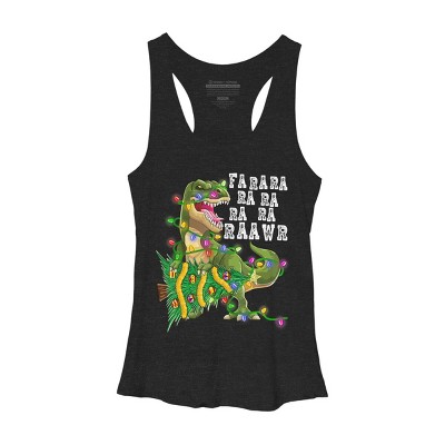 Women's Design By Humans Dinosaur Christmas By NekoShop Racerback Tank Top
