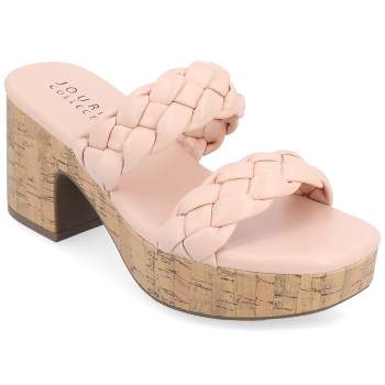 Journee Collection Womens Kyaa Tru Comfort Foam Braided Strap Platform Sandals