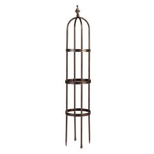 Evergreen Garden 5 ft Metal Garden Obelisk Trellis for Climbing Plants Vines, Clematis & Flowers | Floral Pattern Arch Trellis (Antique Copper) - 1 of 4