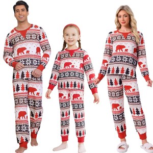 cheibear Christmas Party Long Sleeve Family Matching 2-Pieces Pajama Set - 1 of 4