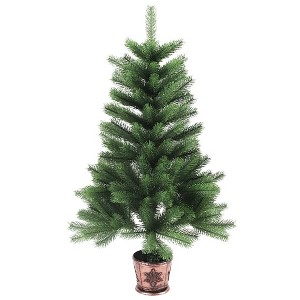vidaXL Christmas Tree Artificial Xmas Tree with Needle-Shaped Branches Green - 1 of 4