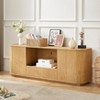VYNXARIA 64-Inch Wavy TV Stand, Rounded Sideboard, Storage Cabinet, Wooden Vertical Stripe Cabinet for Living Room/Bedroom/Entryway, Natural - 2 of 4