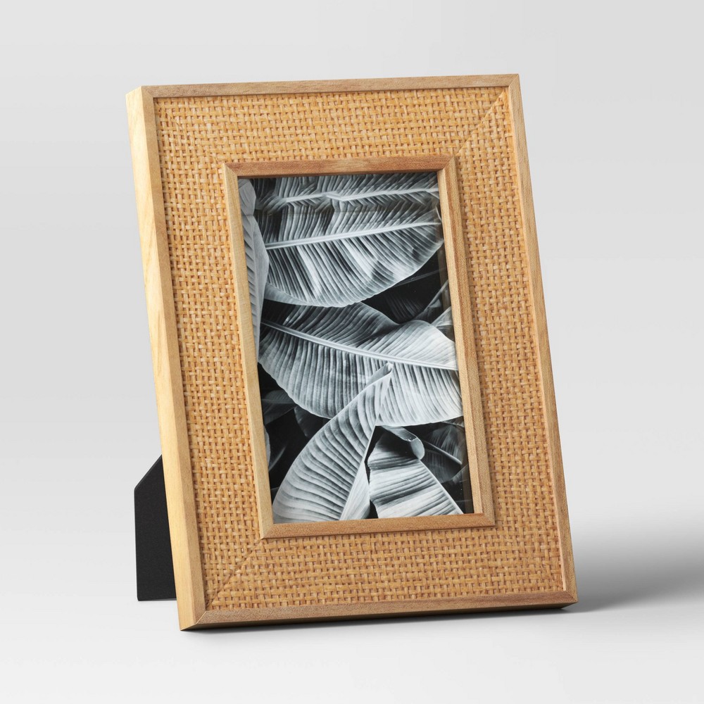Photos - Photo Frame / Album 5" x 7" Caning Table Frame Natural - Threshold™