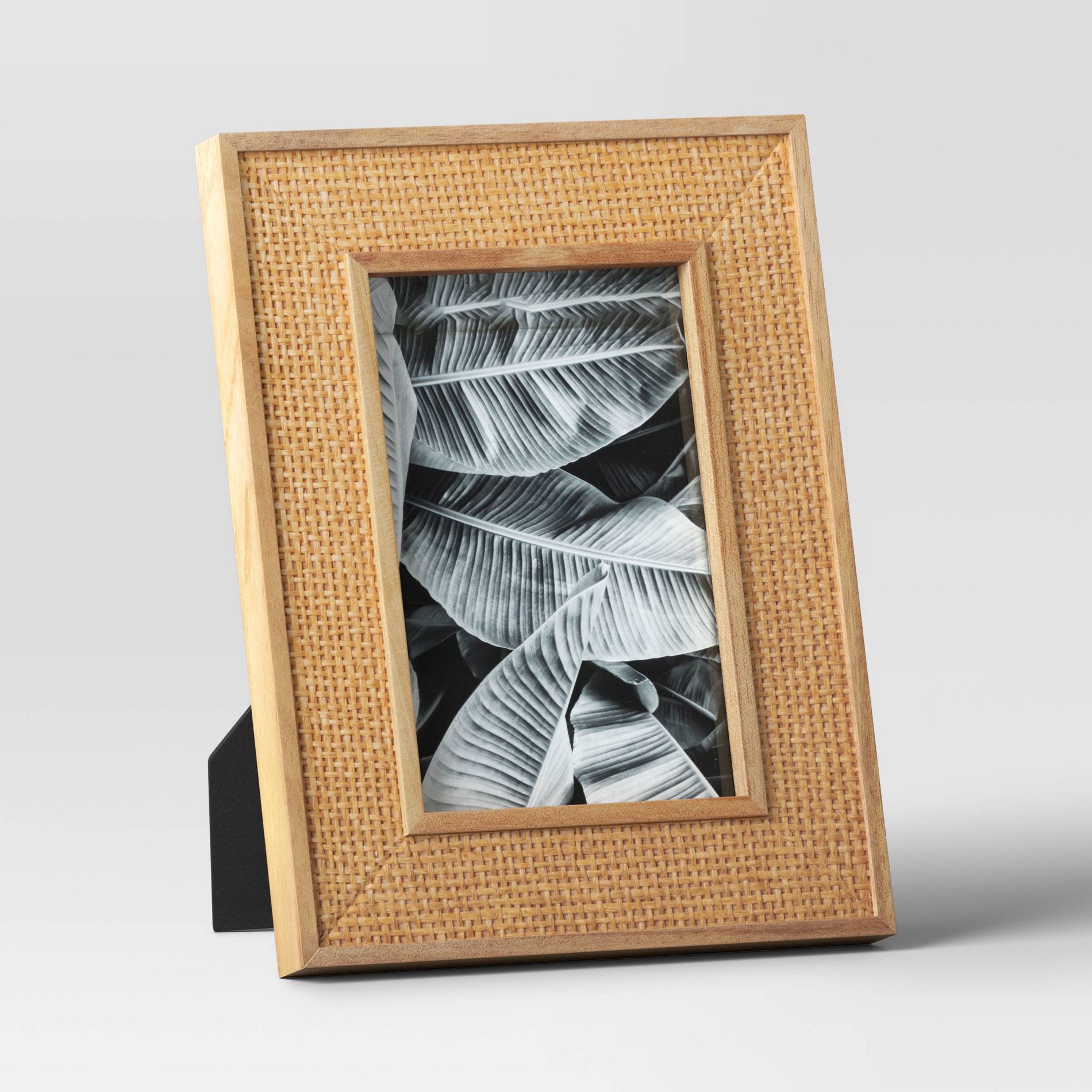 5" x 7" Caning Table Frame Natural - Threshold™: Modern Style, Paulownia Wood, Easel Back Display
