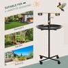 Akoasm Portable Parrot Bird Stand & Bird House With Stainless Steel Feed Bowls, Wheels And Tray-Grey - 4 of 4