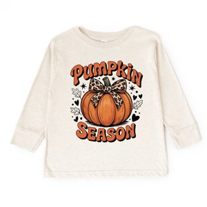 The Juniper Shop Coquette Pumpkin Season Leopard Toddler Long Sleeve Tee - 5/6T - Natural - 1 of 4