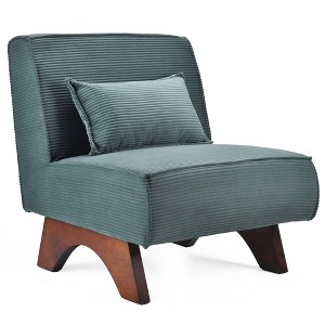 GlasFlength Accent Chairs Leisure and Reading Lounge Armless chair, Suitable for Living Room, Bedroom, Office, Green, 28.7"*34.3"*31.9" - 1 of 4