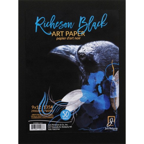 Jack Richeson Black Art Paper, 9 X 12 Inches, 135 Lb, 50 Sheets : Target