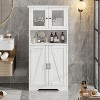 Acekool 54" Tall Farmhouse Bathroom Cabinet with Glass Doors, Adjustable Shelves & Storage – White Pantry & Cupboard for Kitchen, Living & Dining - 3 of 4