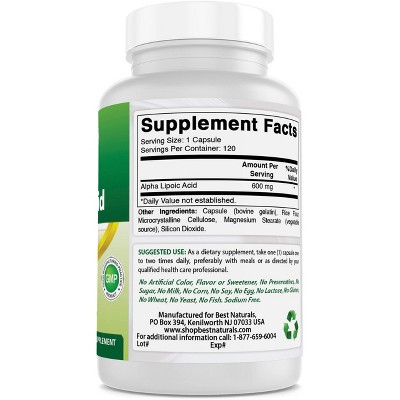 Alpha Lipoic Acid 600 Mg 120 Capsules Target