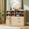 4 Drawer Dresser with 6 Adjustable Open Cubbies, Modern Black Wooden Dresser, Space-Saving Chest of Drawer - 4 of 4