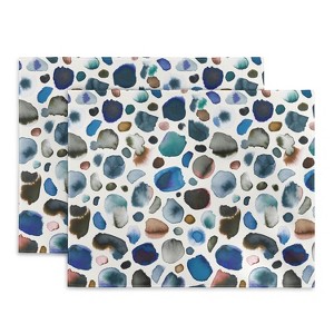 Ninola Design Watercolor Stains Blue Gold Placemats - Deny Designs - 1 of 2