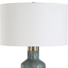 Uttermost Dauphine Table Lamp-Volcanic Deep Teal Glaze with White Linen Shade - 4 of 4