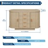 47" Sideboard Buffet Cabinet, Fluted Coffee Bar Cabinet with 4 Drawers and 2 Arched Sliding Doors, for Kitchen, Living Room - 2 of 4