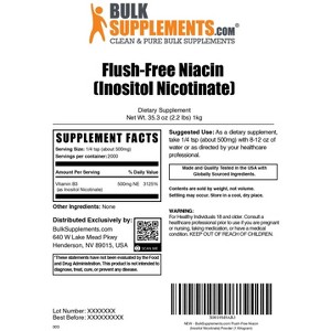 BulkSupplements Flush Free Niacin (Inositol Hexanicotinate) Powder - 1 of 4