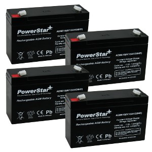 PowerStar Lot of FOUR 6V 10Ah 6 Volt 10 amp hour Sealed Lead Acid Battery - 1 of 1