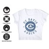 Women's University of California, Davis Classic Retro Stamp Cap Sleeve Baby Rib Crop Top White - 4 of 4