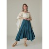 Coolmee Women's High Waist Skirt Boho Tiered Flowy Maxi Skirts with Pockets - 2 of 4
