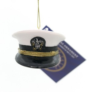 Kurt Adler 1.5 Inch U.S. Navy Cap Official Licensed Product Tree Ornaments - 1 of 2